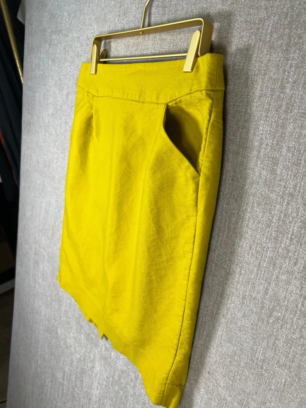 J.Crew Pencil Skirt 100% Cotton Tailored Chartreuse Yellow Size 6